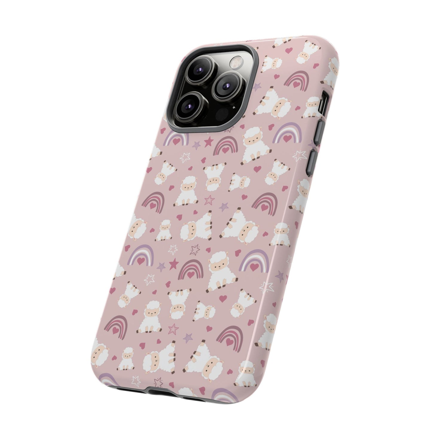 Cute Pastel Phone Case with Teddy Bears and Rainbows, Durable Phone Cover, Trendy Mobile Accessory, Gifts for Her, Birthday Must-Have