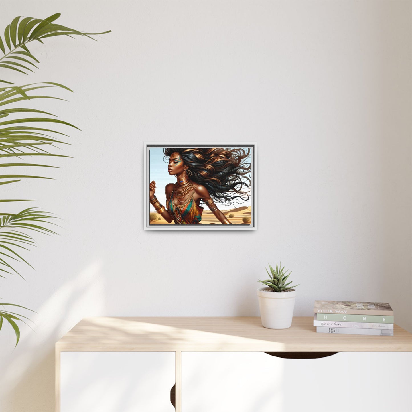 Framed Matte Canvas Art Print - Bohemian Elegance for Home Decor, African Woman Portrait, Gift for Art Lovers, Wall Decoration, [...]