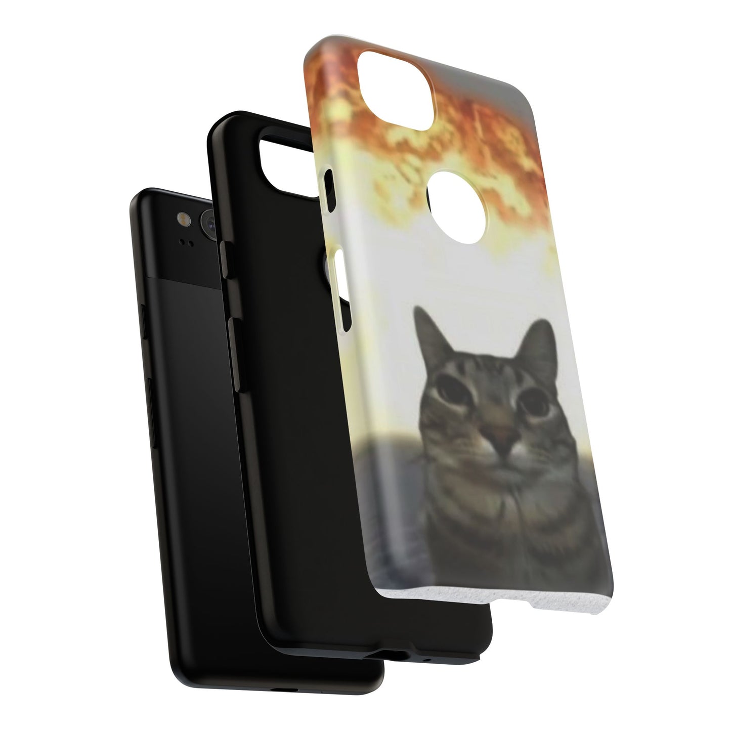 Cat-Themed Phone Case with Explosive Background, Tough Cases for Pet Lovers, Unique Gift for Cat Owners, Funny Animal Accessories, [...]