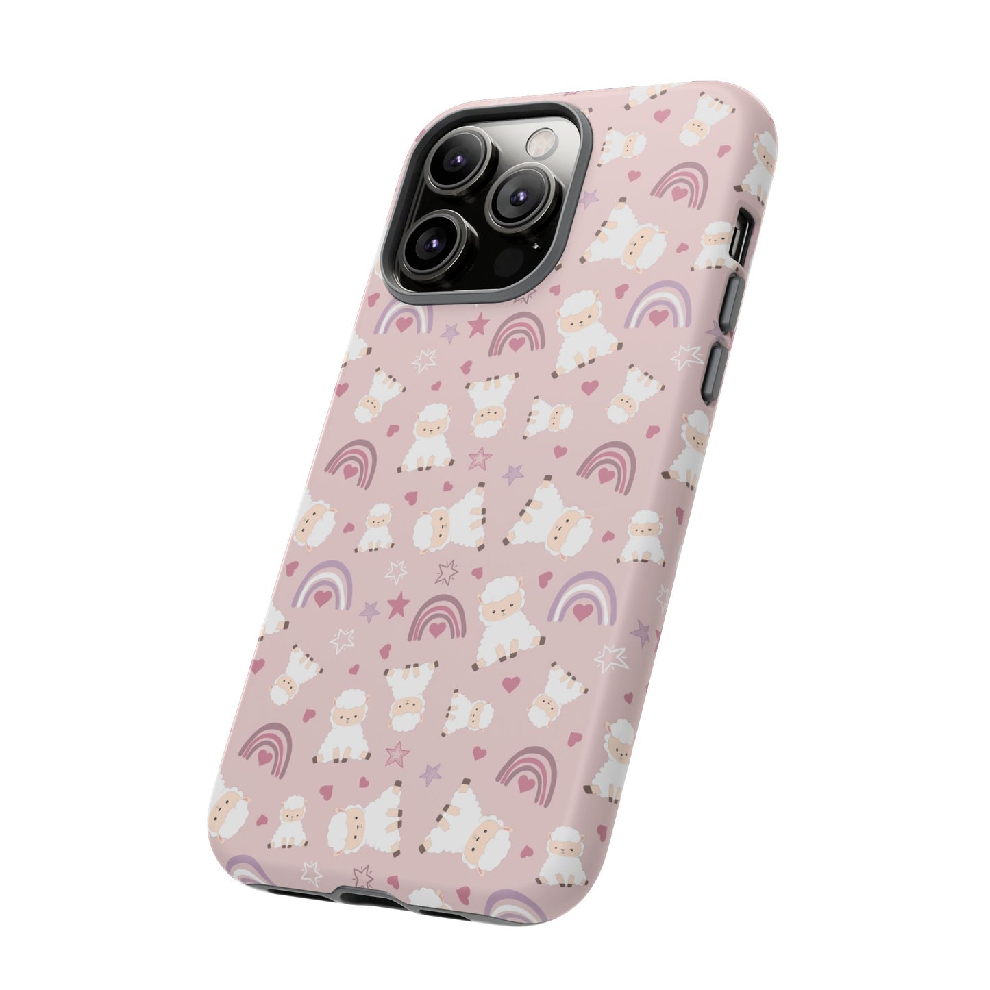 Cute Pastel Phone Case with Teddy Bears and Rainbows, Durable Phone Cover, Trendy Mobile Accessory, Gifts for Her, Birthday Must-Have
