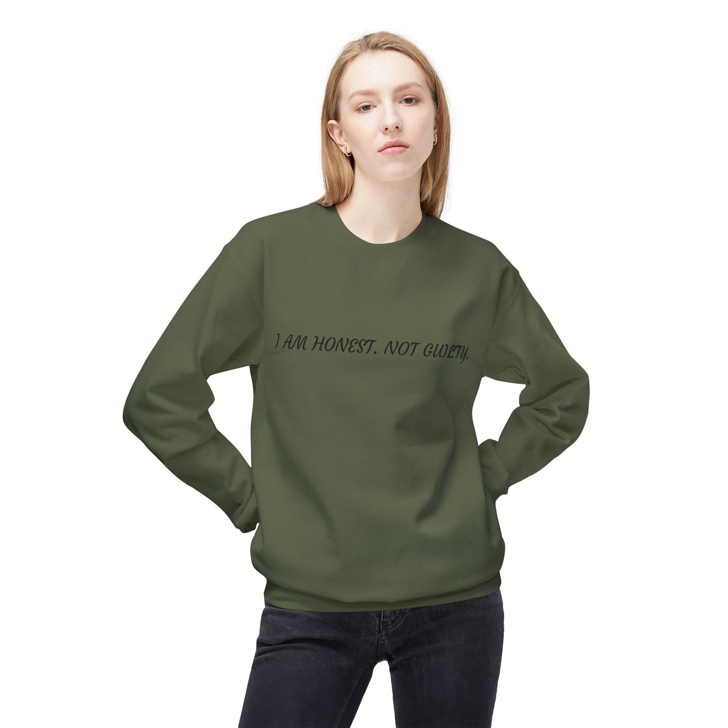 Honest Message Fleece Crewneck Sweatshirt | Unisex Casual Wear, Perfect Gift for Friends, Layering Piece, Everyday Comfort