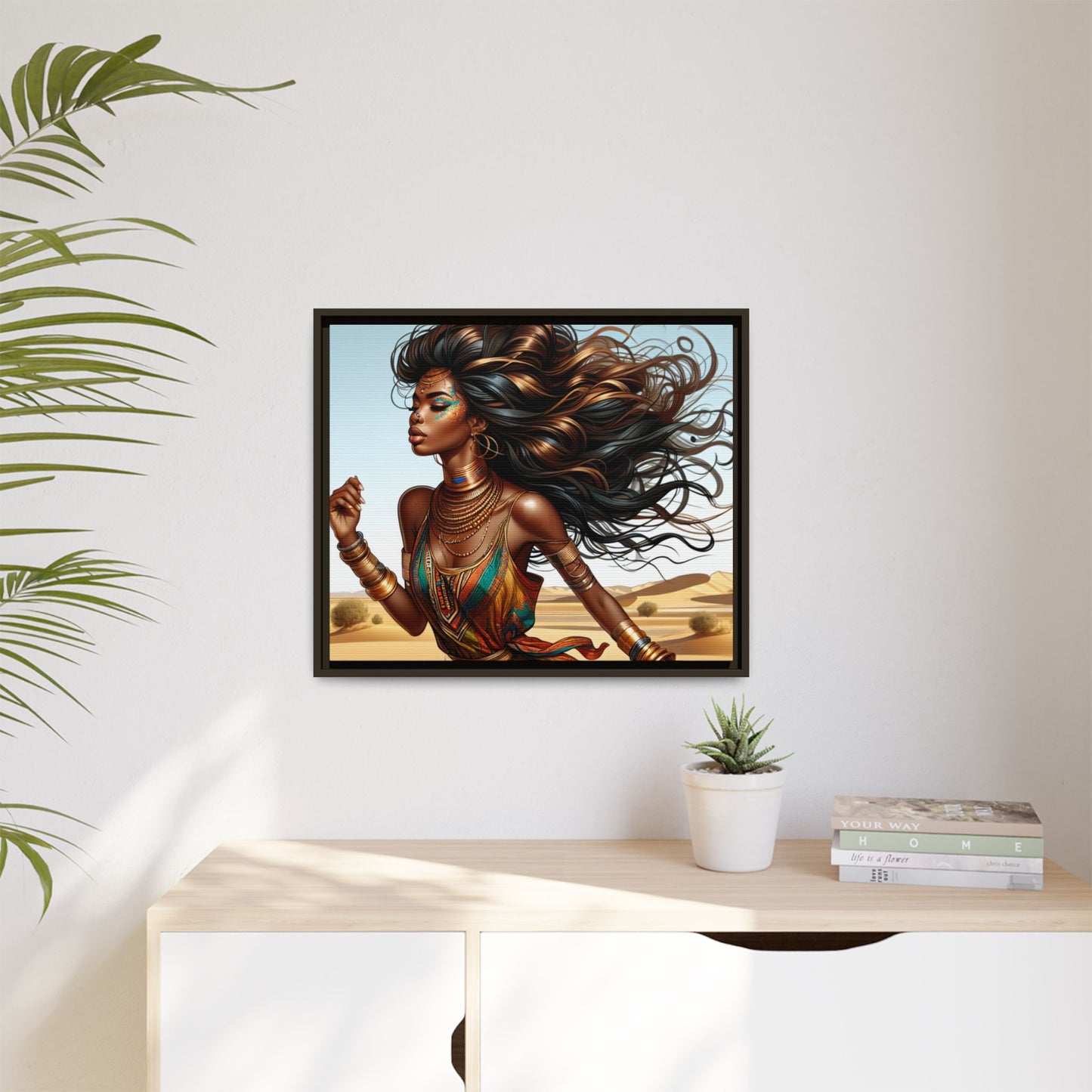 Framed Matte Canvas Art Print - Bohemian Elegance for Home Decor, African Woman Portrait, Gift for Art Lovers, Wall Decoration, [...]