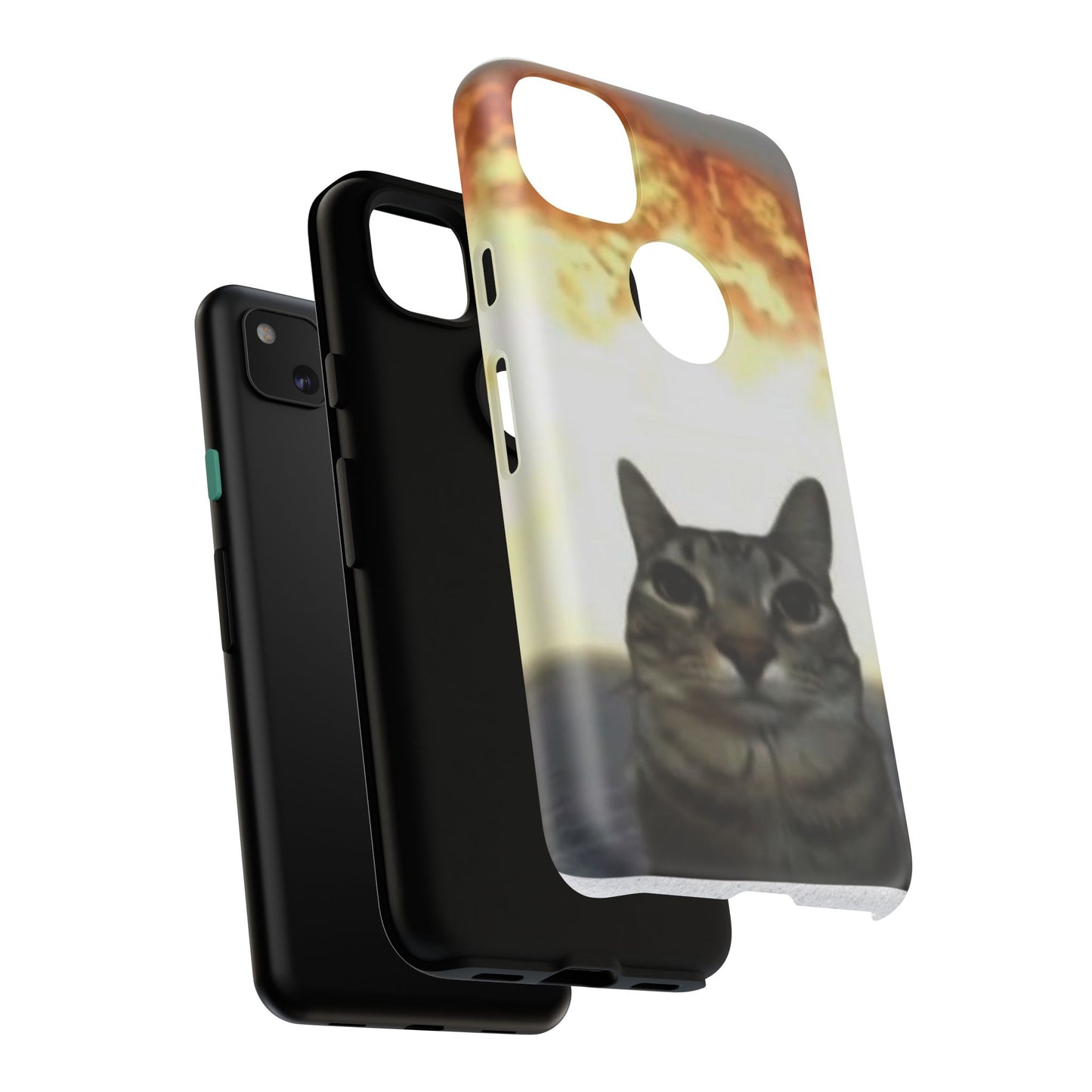 Cat-Themed Phone Case with Explosive Background, Tough Cases for Pet Lovers, Unique Gift for Cat Owners, Funny Animal Accessories, [...]