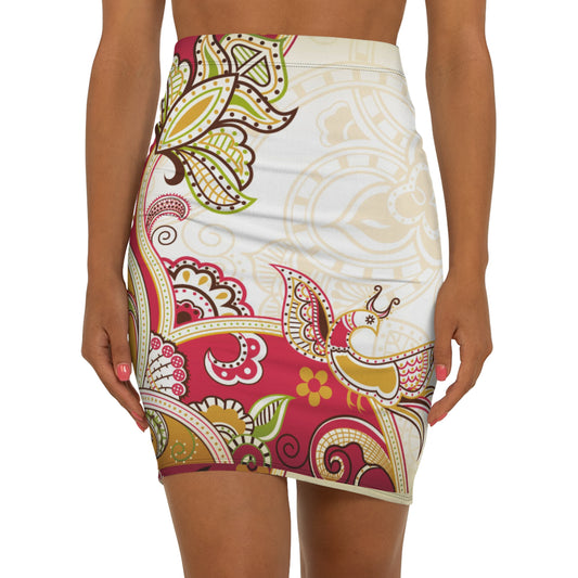 Stylish Women's Pencil Skirt, Mid-Waist Floral Skirt for Casual Wear, Summer Fashion, Vibrant Party Outfit, Unique Gift Idea