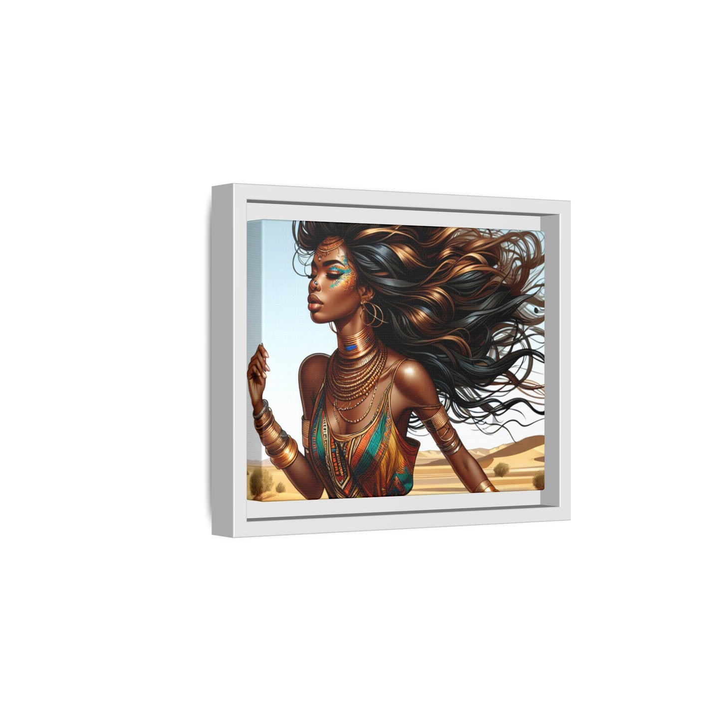 Framed Matte Canvas Art Print - Bohemian Elegance for Home Decor, African Woman Portrait, Gift for Art Lovers, Wall Decoration, [...]
