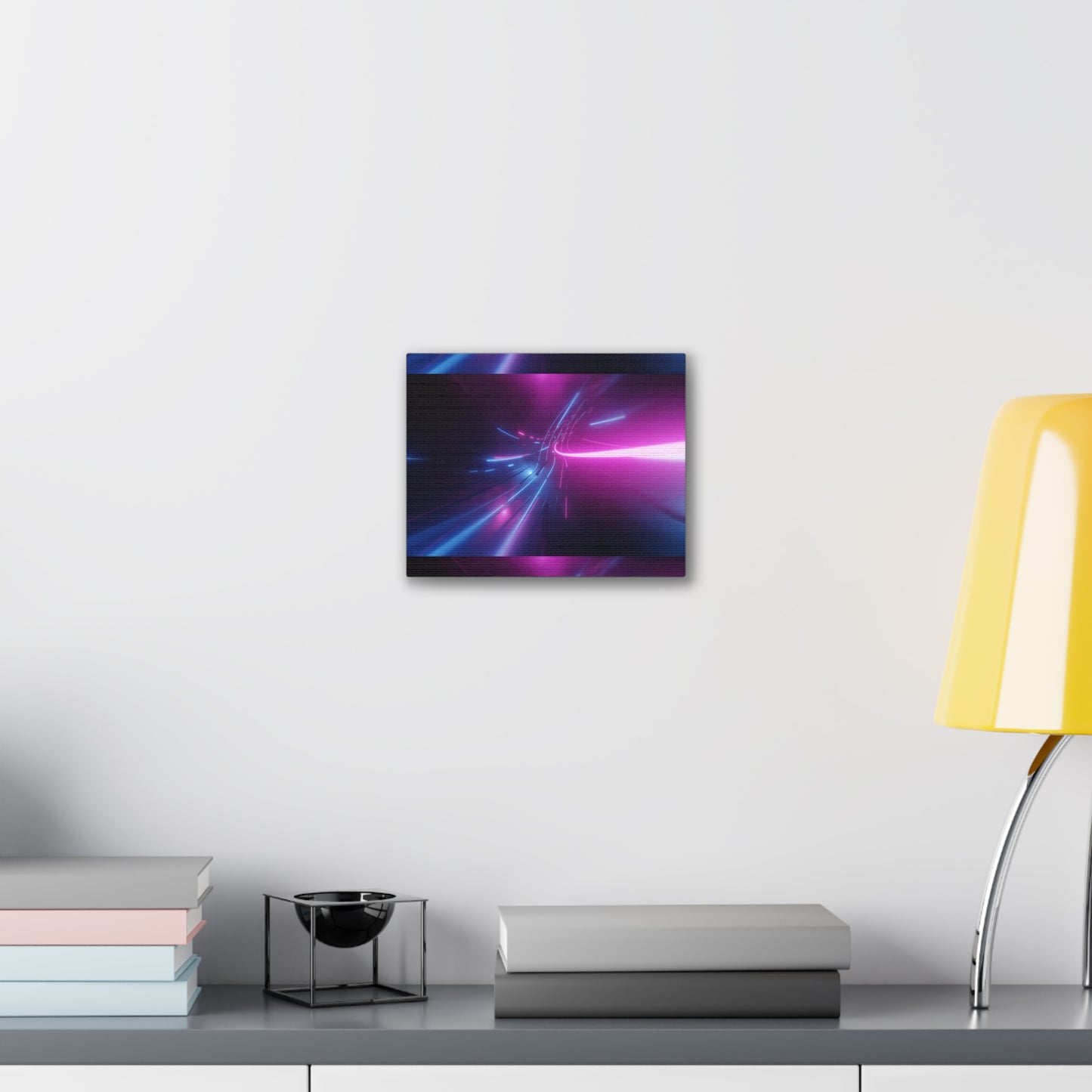 Vibrant Abstract Canvas Wall Art, Modern Home Decor, Neon Light Decor, Gift for Tech Lovers, Office Wall Accent