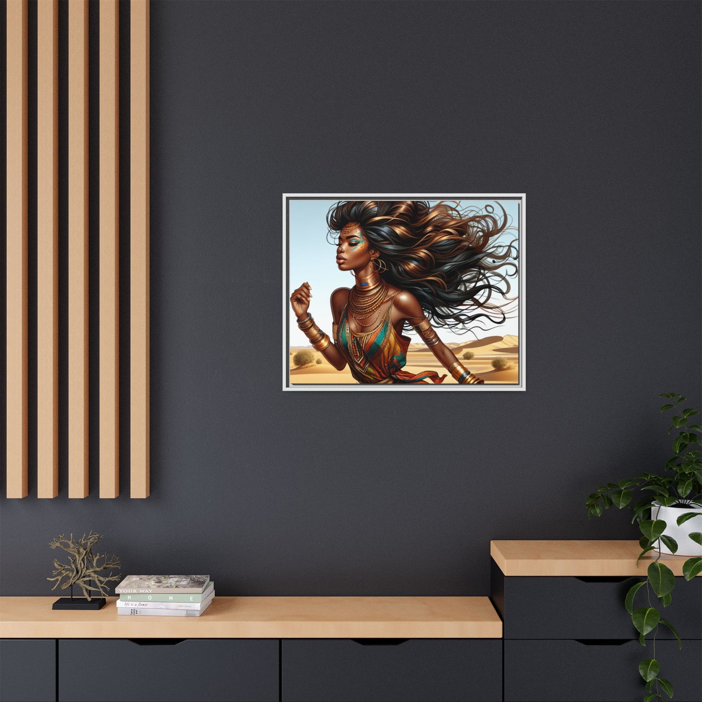 Framed Matte Canvas Art Print - Bohemian Elegance for Home Decor, African Woman Portrait, Gift for Art Lovers, Wall Decoration, [...]