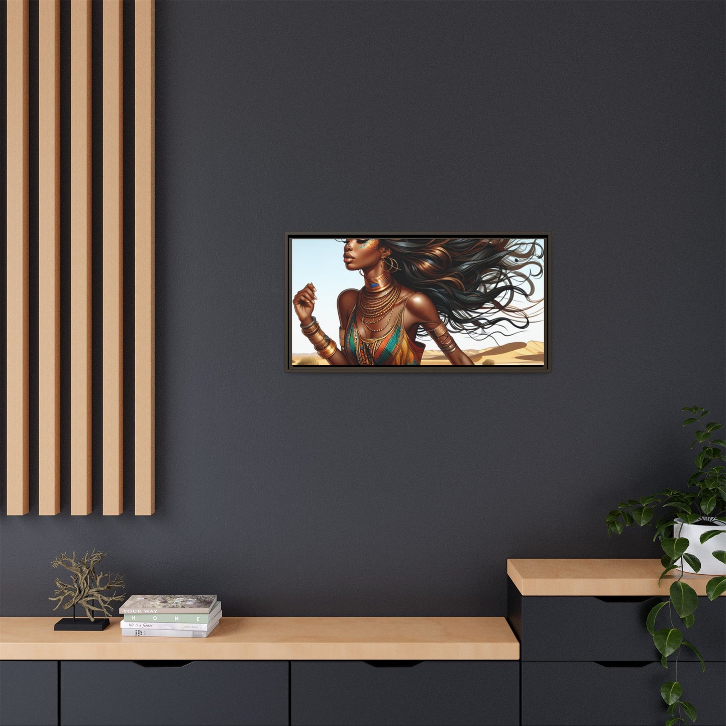 Framed Matte Canvas Art Print - Bohemian Elegance for Home Decor, African Woman Portrait, Gift for Art Lovers, Wall Decoration, [...]