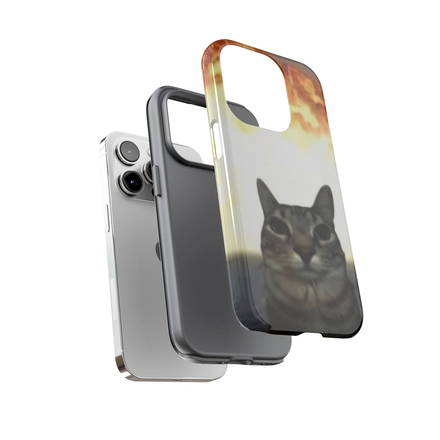 Cat-Themed Phone Case with Explosive Background, Tough Cases for Pet Lovers, Unique Gift for Cat Owners, Funny Animal Accessories, [...]