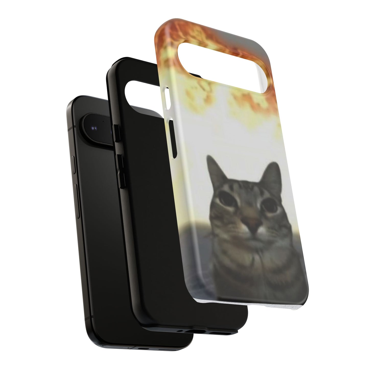 Cat-Themed Phone Case with Explosive Background, Tough Cases for Pet Lovers, Unique Gift for Cat Owners, Funny Animal Accessories, [...]