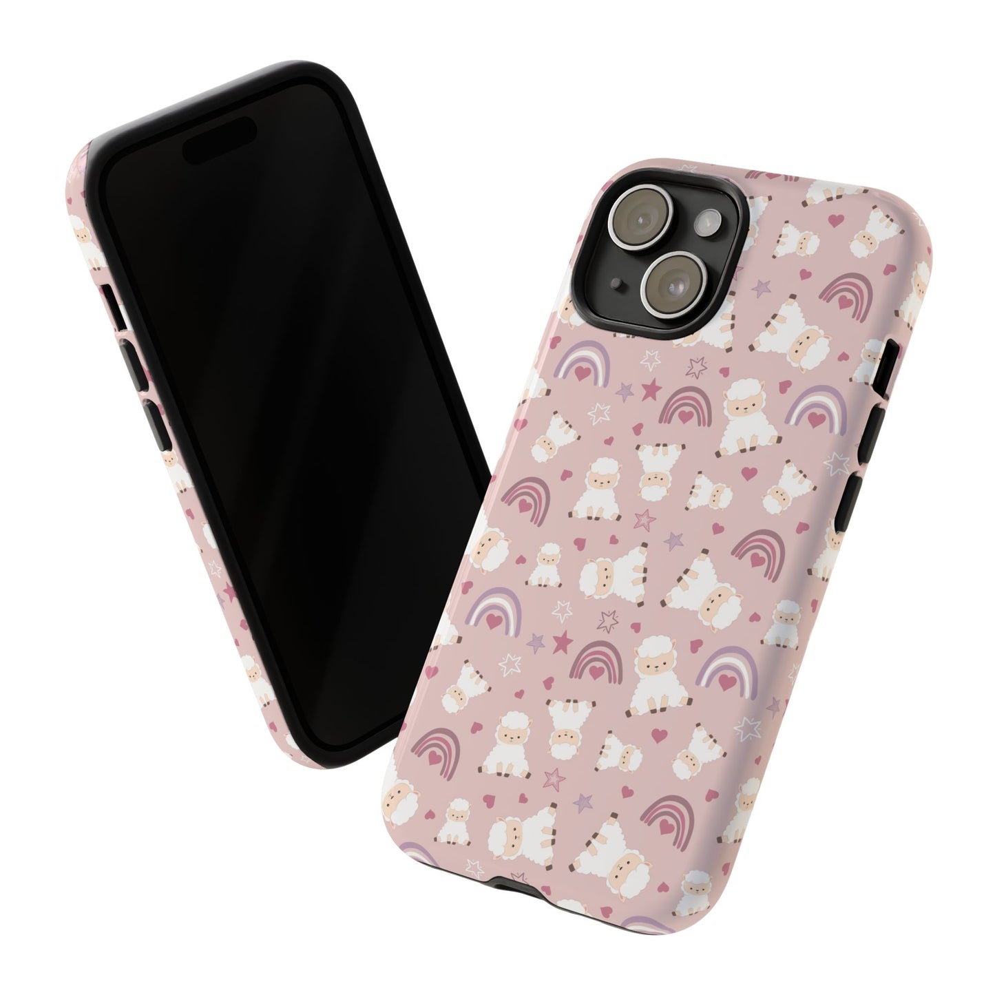 Cute Pastel Phone Case with Teddy Bears and Rainbows, Durable Phone Cover, Trendy Mobile Accessory, Gifts for Her, Birthday Must-Have
