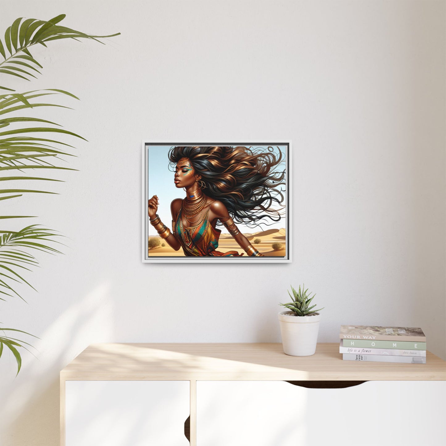 Framed Matte Canvas Art Print - Bohemian Elegance for Home Decor, African Woman Portrait, Gift for Art Lovers, Wall Decoration, [...]
