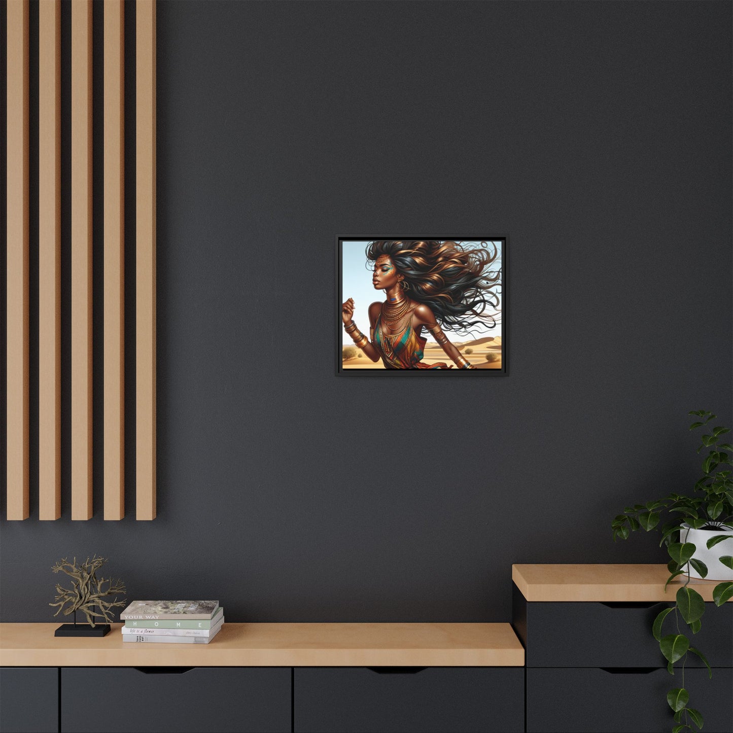 Framed Matte Canvas Art Print - Bohemian Elegance for Home Decor, African Woman Portrait, Gift for Art Lovers, Wall Decoration, [...]
