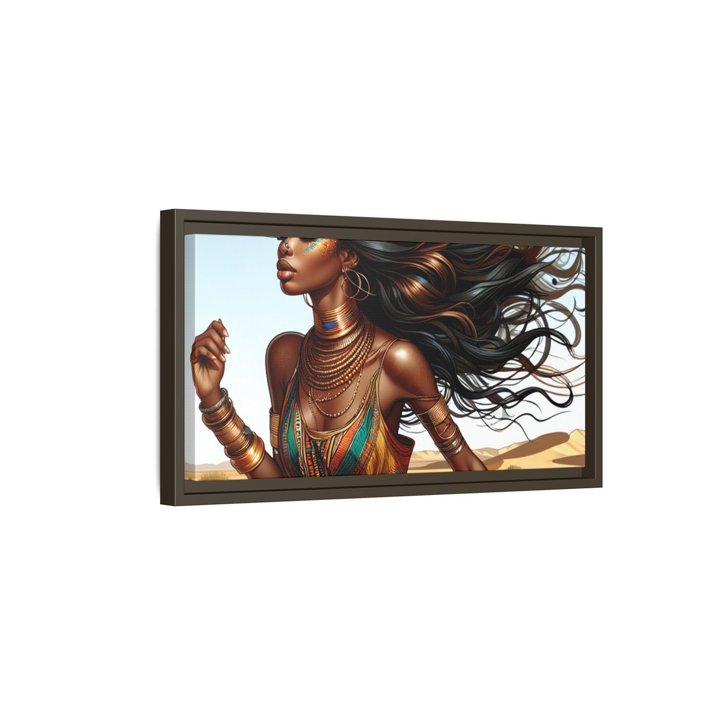 Framed Matte Canvas Art Print - Bohemian Elegance for Home Decor, African Woman Portrait, Gift for Art Lovers, Wall Decoration, [...]