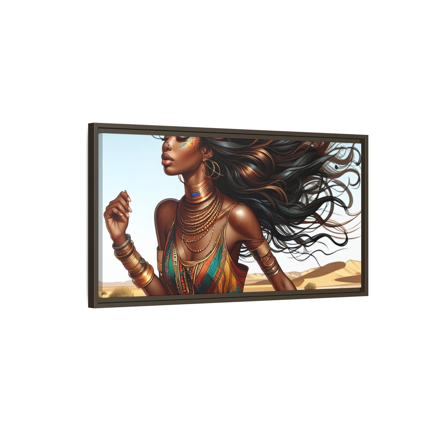 Framed Matte Canvas Art Print - Bohemian Elegance for Home Decor, African Woman Portrait, Gift for Art Lovers, Wall Decoration, [...]