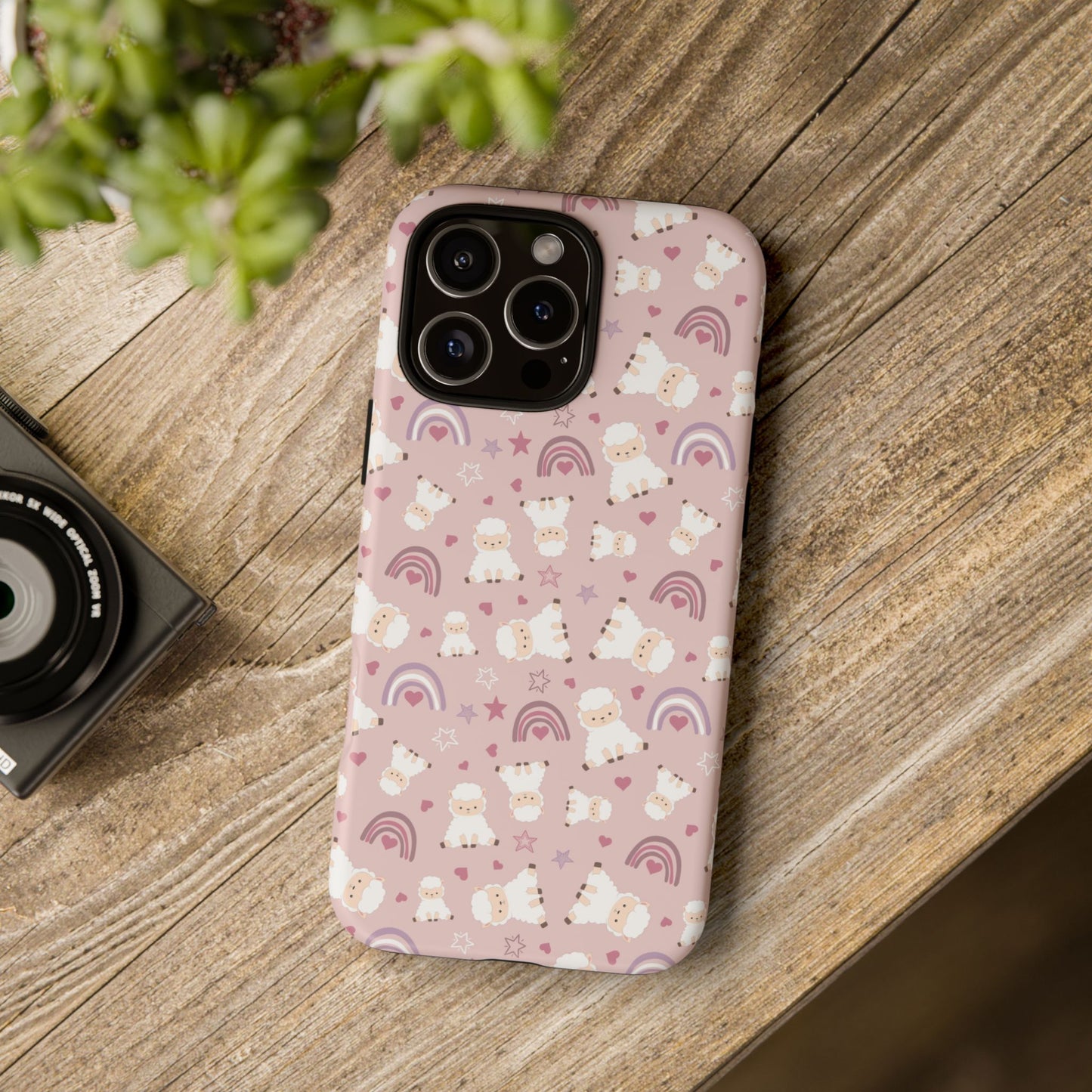 Cute Pastel Phone Case with Teddy Bears and Rainbows, Durable Phone Cover, Trendy Mobile Accessory, Gifts for Her, Birthday Must-Have