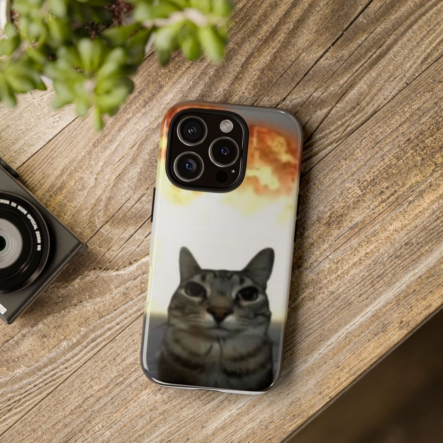 Cat-Themed Phone Case with Explosive Background, Tough Cases for Pet Lovers, Unique Gift for Cat Owners, Funny Animal Accessories, [...]