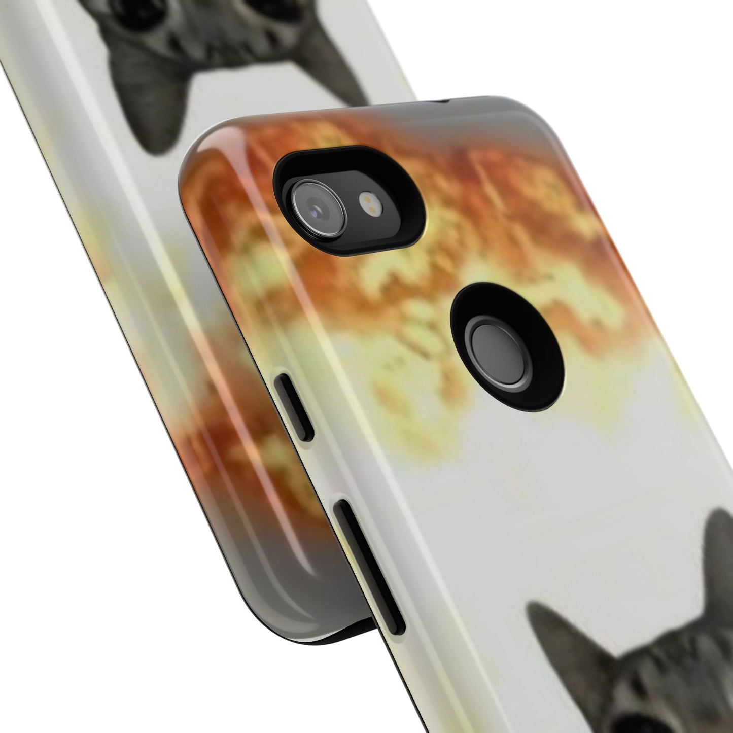 Cat-Themed Phone Case with Explosive Background, Tough Cases for Pet Lovers, Unique Gift for Cat Owners, Funny Animal Accessories, [...]