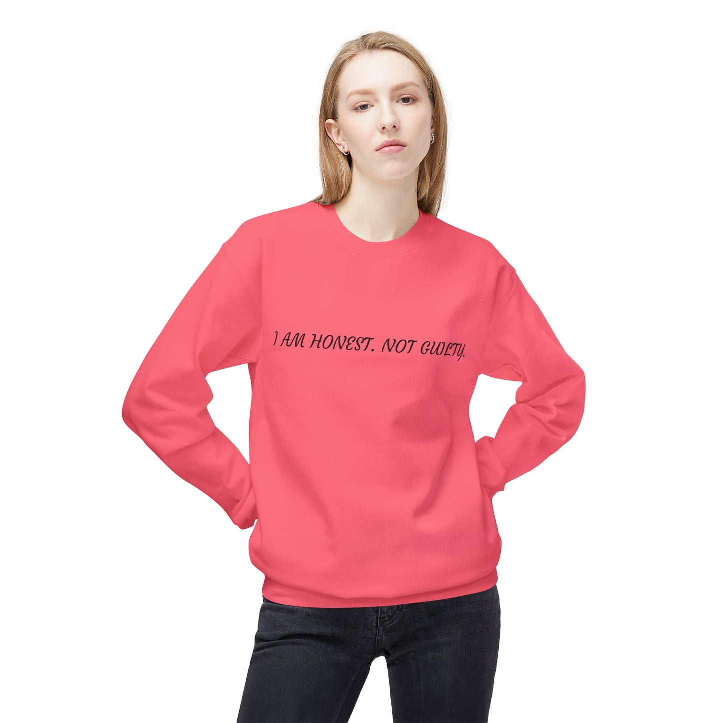 Honest Message Fleece Crewneck Sweatshirt | Unisex Casual Wear, Perfect Gift for Friends, Layering Piece, Everyday Comfort