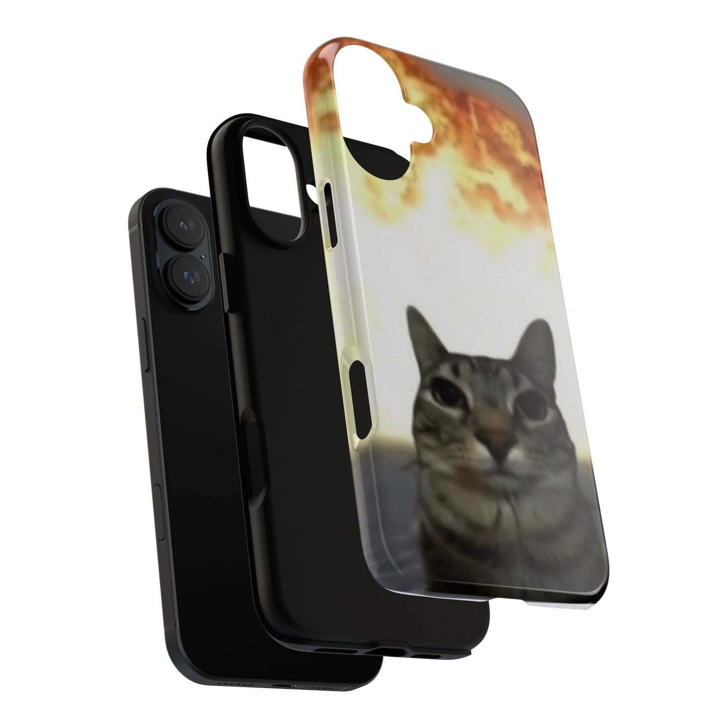 Cat-Themed Phone Case with Explosive Background, Tough Cases for Pet Lovers, Unique Gift for Cat Owners, Funny Animal Accessories, [...]