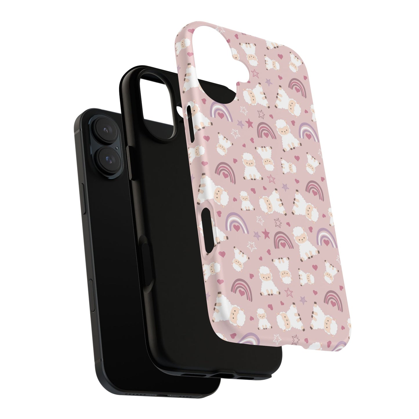 Cute Pastel Phone Case with Teddy Bears and Rainbows, Durable Phone Cover, Trendy Mobile Accessory, Gifts for Her, Birthday Must-Have