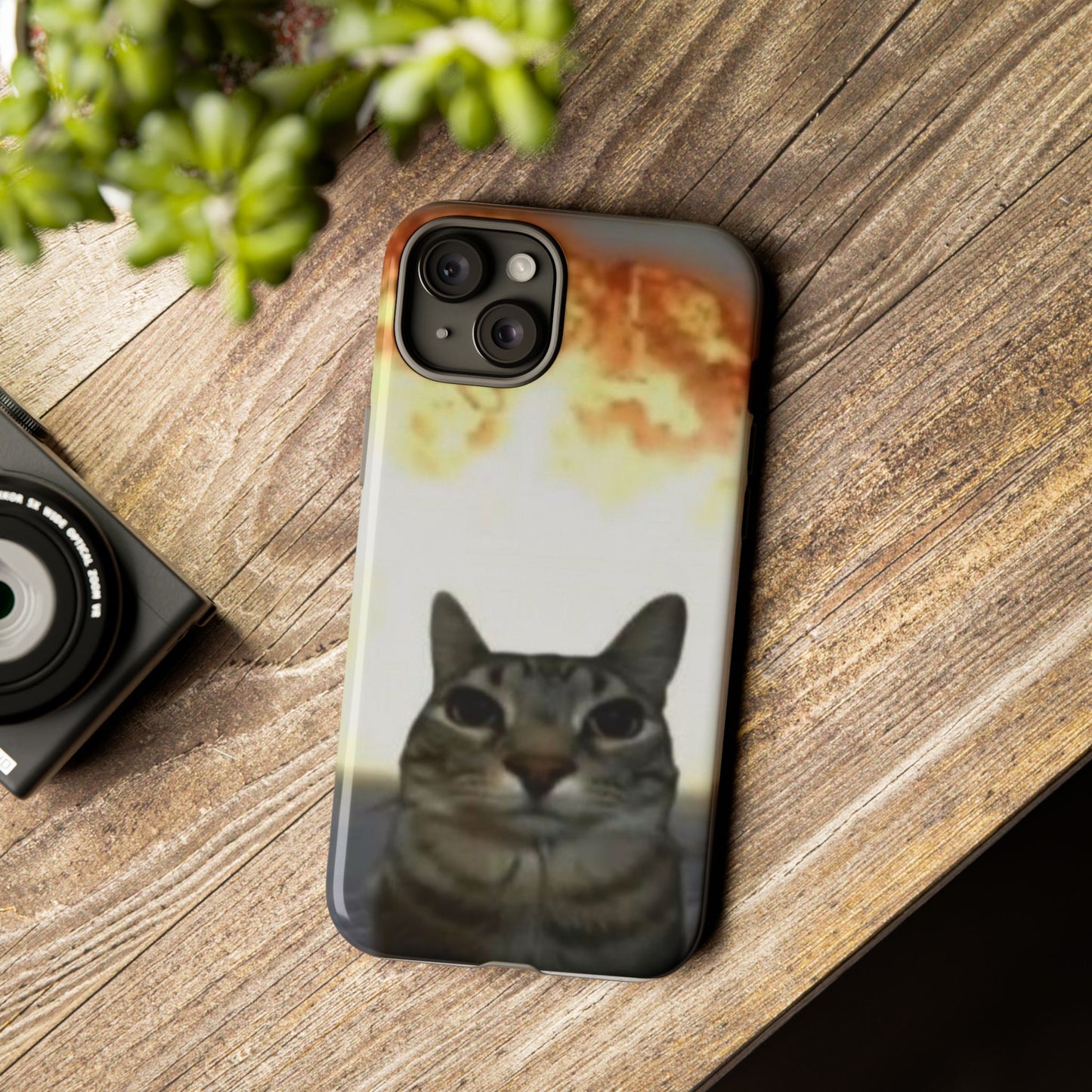 Cat-Themed Phone Case with Explosive Background, Tough Cases for Pet Lovers, Unique Gift for Cat Owners, Funny Animal Accessories, [...]