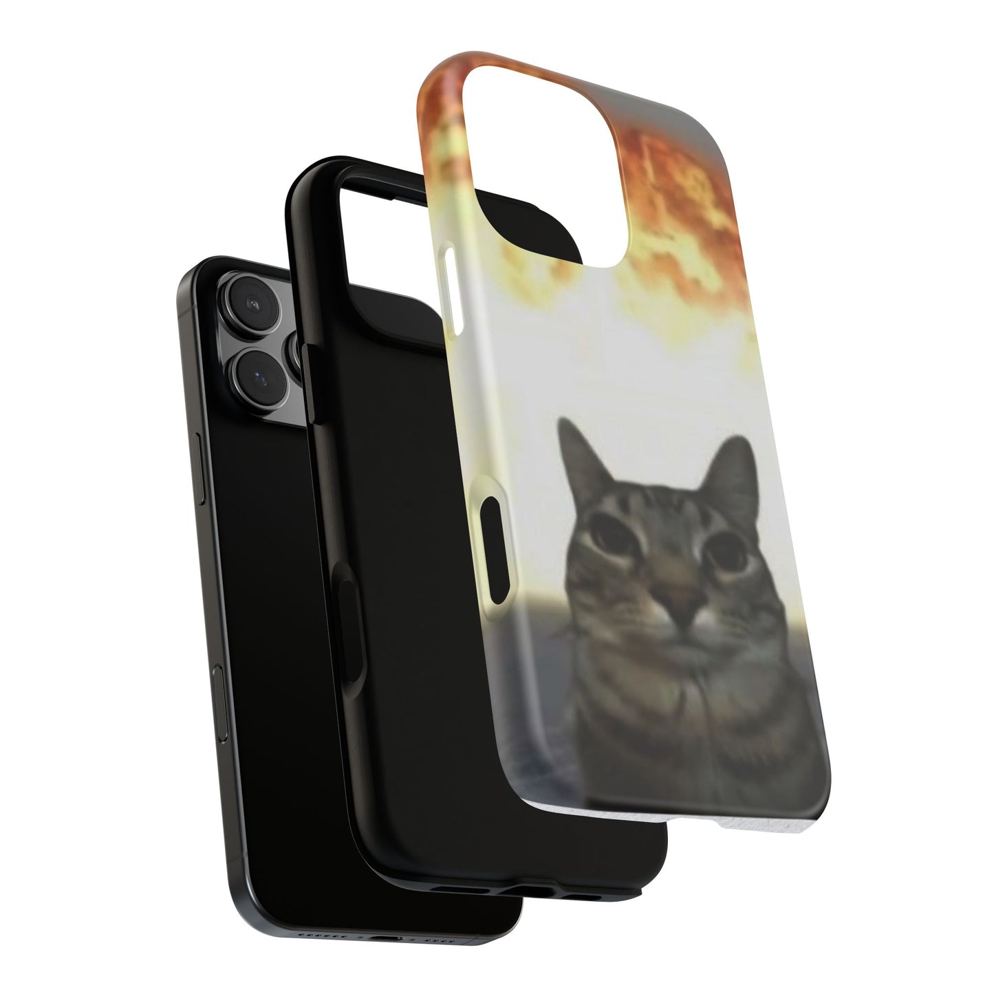 Cat-Themed Phone Case with Explosive Background, Tough Cases for Pet Lovers, Unique Gift for Cat Owners, Funny Animal Accessories, [...]