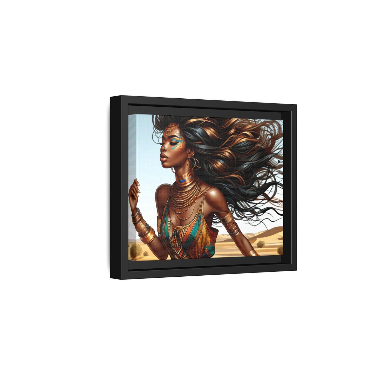 Framed Matte Canvas Art Print - Bohemian Elegance for Home Decor, African Woman Portrait, Gift for Art Lovers, Wall Decoration, [...]