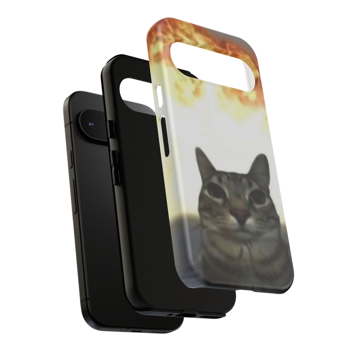 Cat-Themed Phone Case with Explosive Background, Tough Cases for Pet Lovers, Unique Gift for Cat Owners, Funny Animal Accessories, [...]