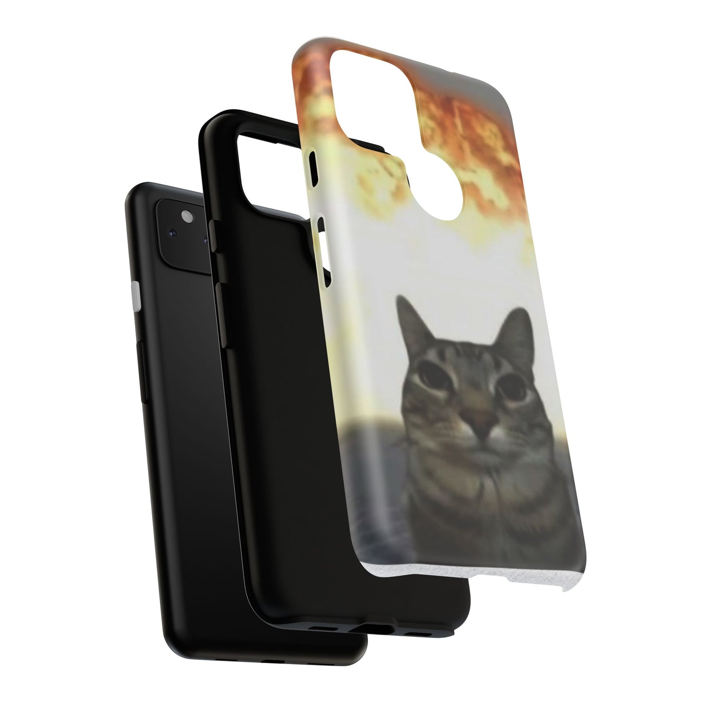 Cat-Themed Phone Case with Explosive Background, Tough Cases for Pet Lovers, Unique Gift for Cat Owners, Funny Animal Accessories, [...]