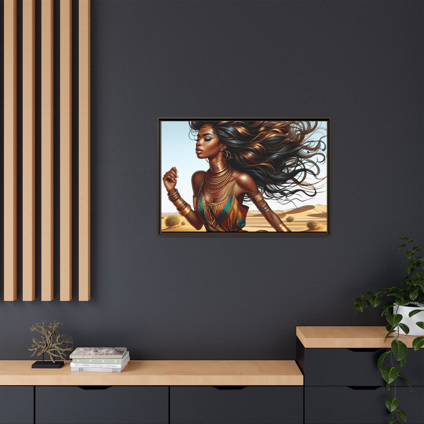 Framed Matte Canvas Art Print - Bohemian Elegance for Home Decor, African Woman Portrait, Gift for Art Lovers, Wall Decoration, [...]