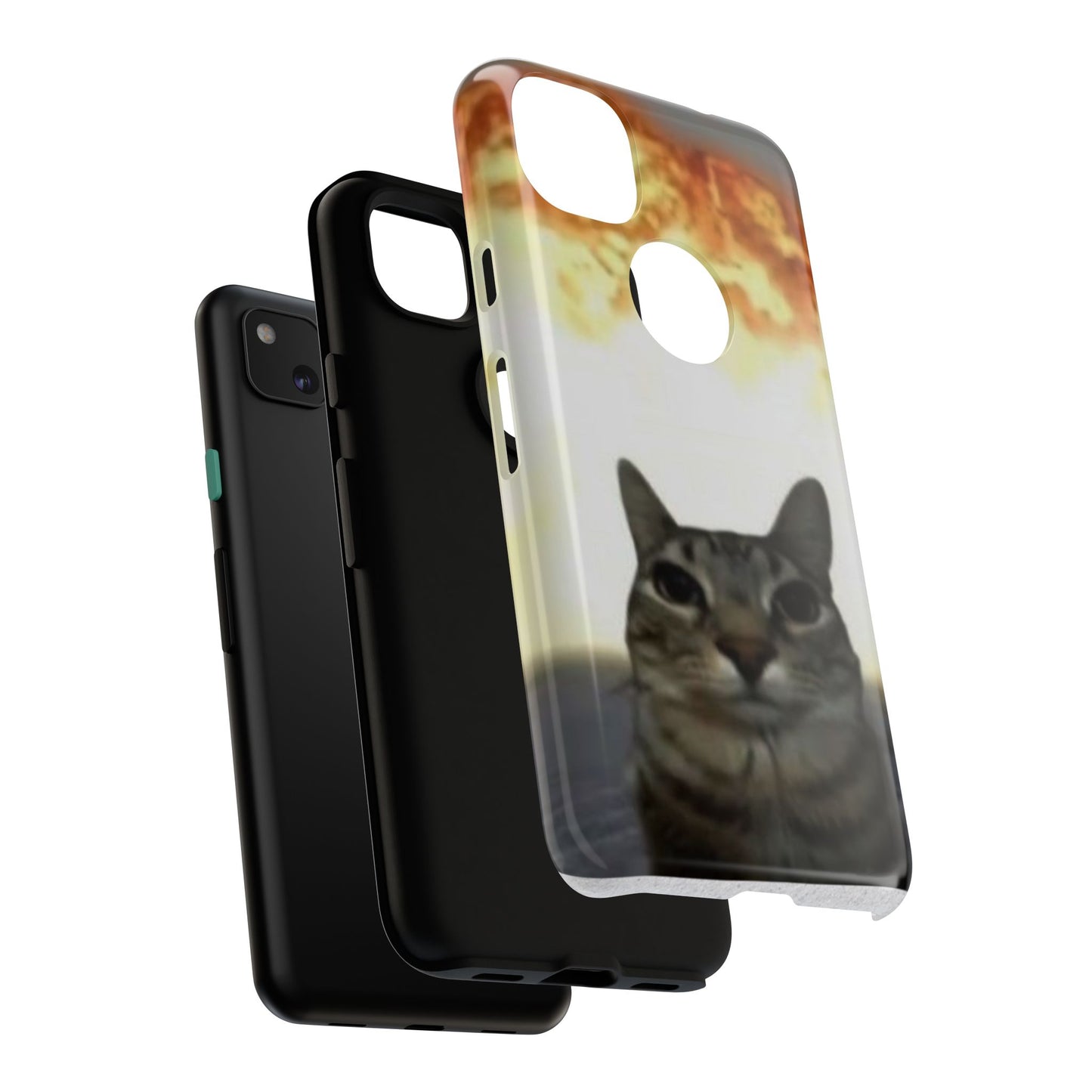 Cat-Themed Phone Case with Explosive Background, Tough Cases for Pet Lovers, Unique Gift for Cat Owners, Funny Animal Accessories, [...]