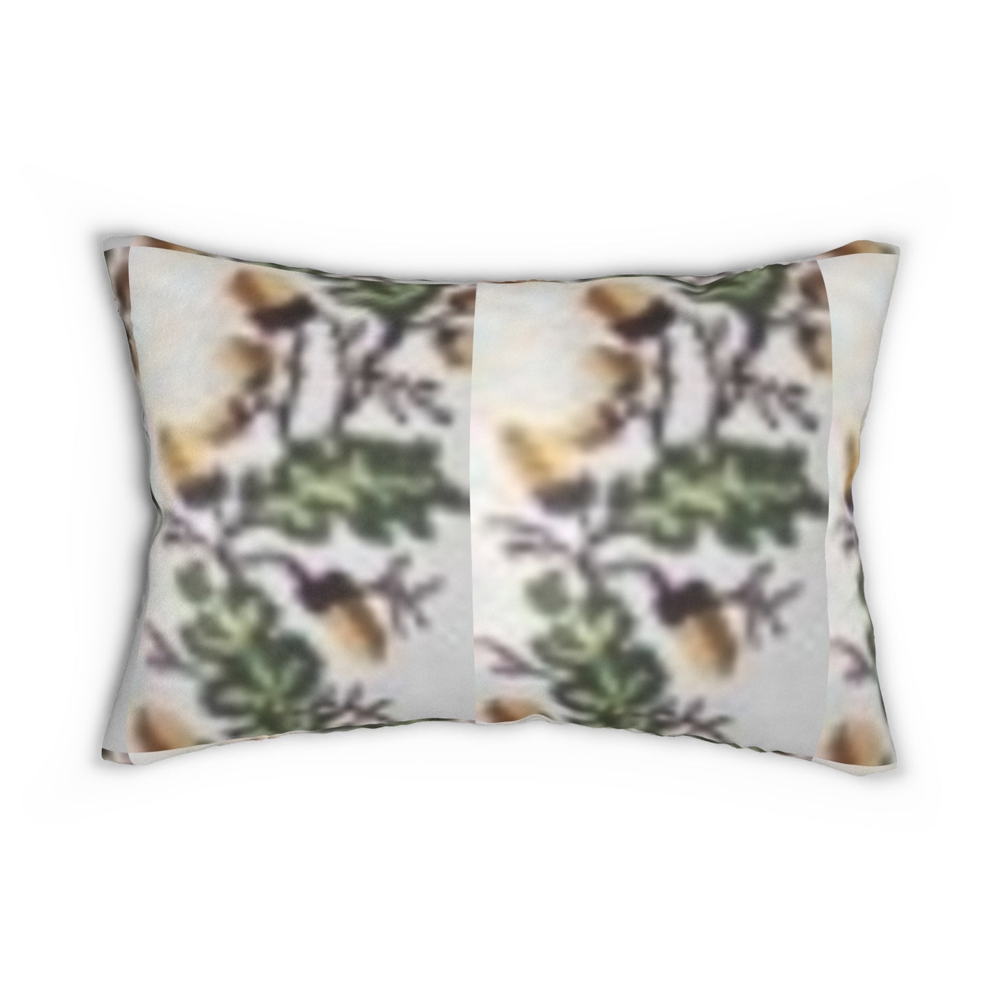 Nature-Inspired Spun Polyester Lumbar Pillow, Botanical Lumbar Cushion, Home Decor Accent, Cozy Couch Pillow, Spring Vibes Decorative Pillow