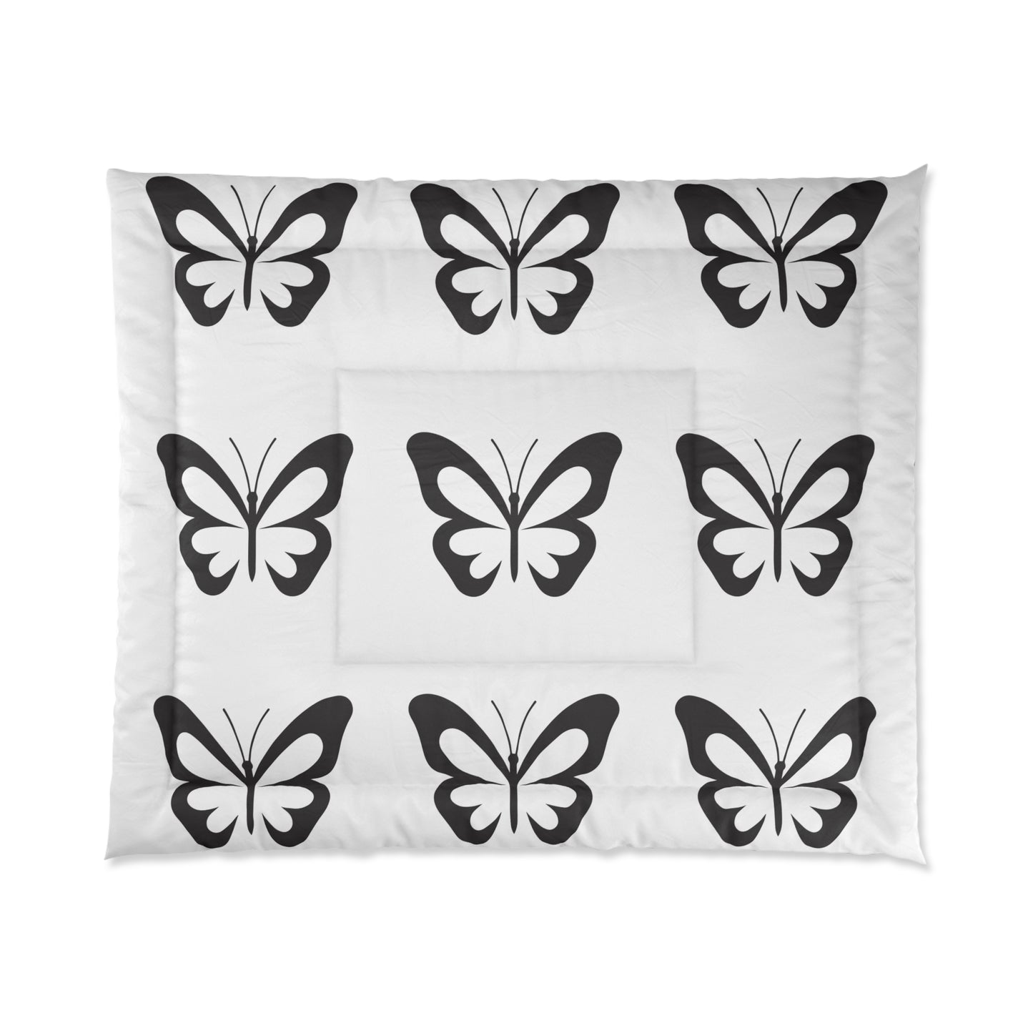 Black Butterfly Comforter - Cozy Bedding for Butterfly Lovers, Home Decor, Unique Gift, Seasonal Transition, Bedroom Makeover