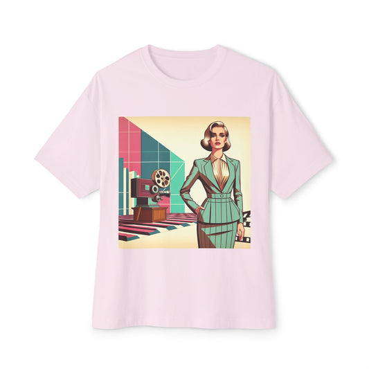 Vintage-Inspired Boxy Tee with Retro Film Design, Casual Wear, Gift for Movie Lovers, Soft Cotton T-Shirt, Trendy Vintage Top