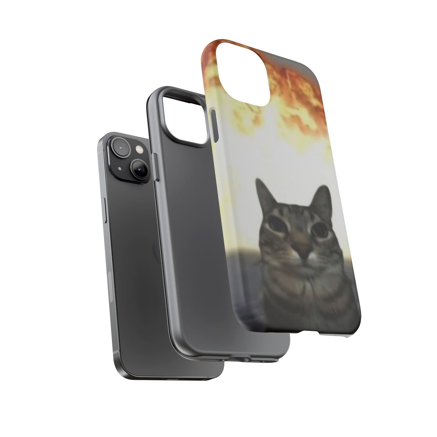 Cat-Themed Phone Case with Explosive Background, Tough Cases for Pet Lovers, Unique Gift for Cat Owners, Funny Animal Accessories, [...]