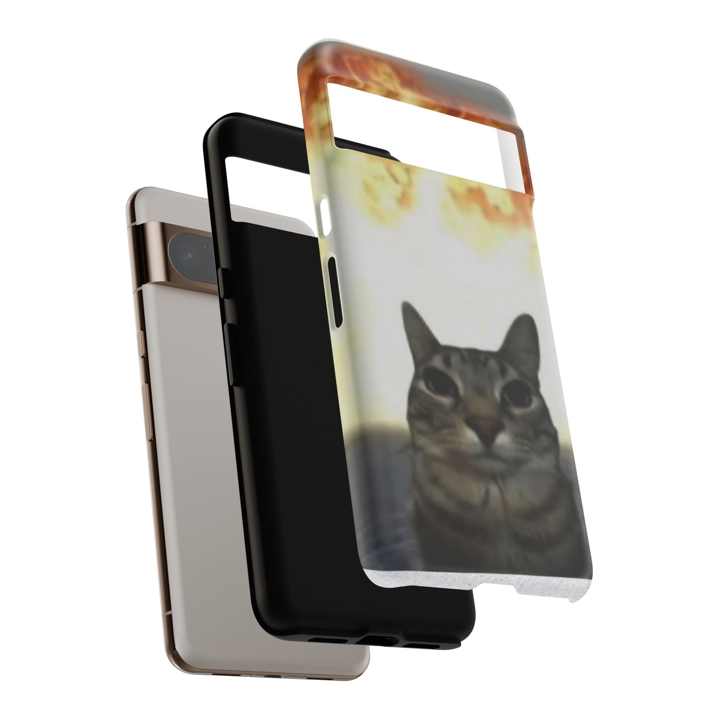 Cat-Themed Phone Case with Explosive Background, Tough Cases for Pet Lovers, Unique Gift for Cat Owners, Funny Animal Accessories, [...]