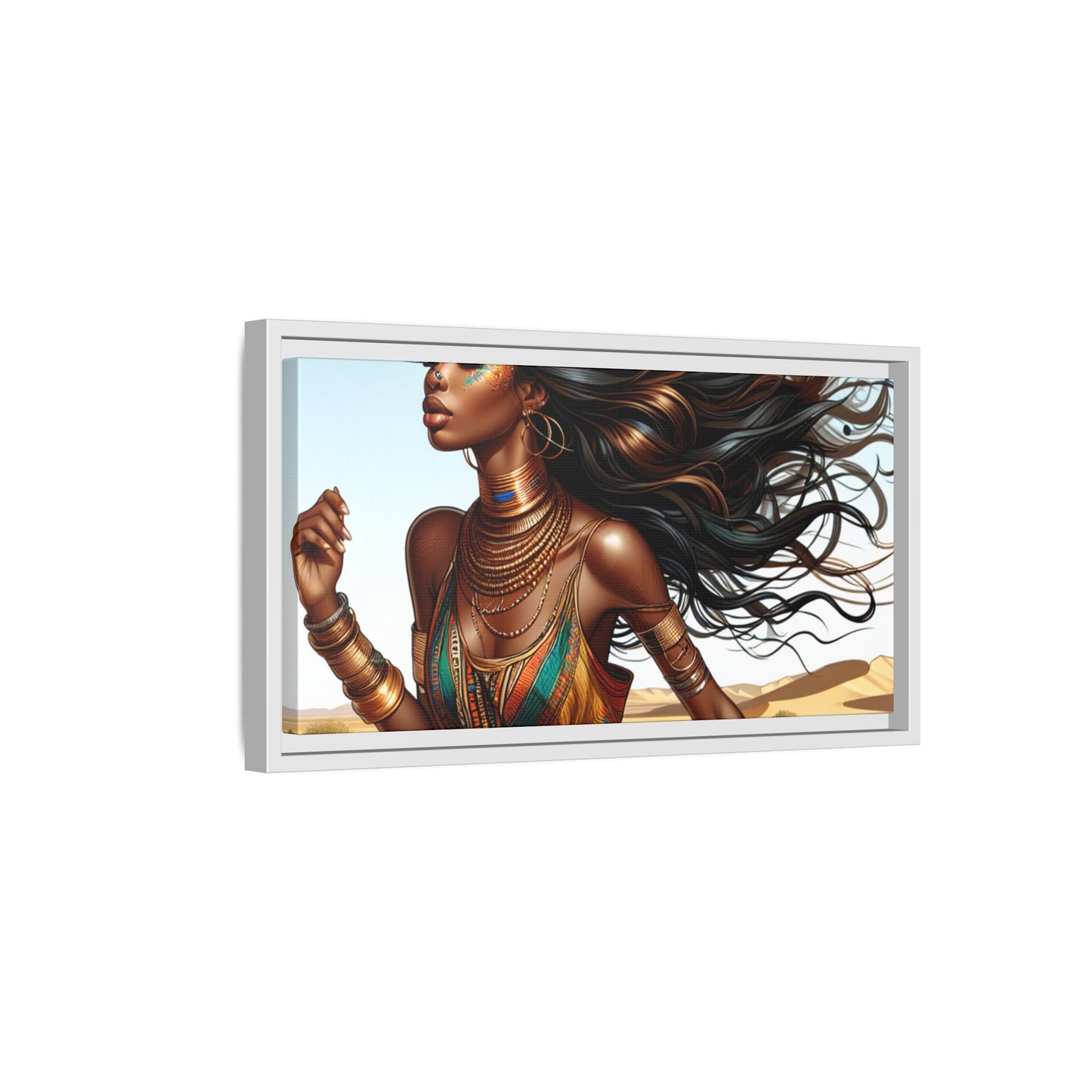 Framed Matte Canvas Art Print - Bohemian Elegance for Home Decor, African Woman Portrait, Gift for Art Lovers, Wall Decoration, [...]