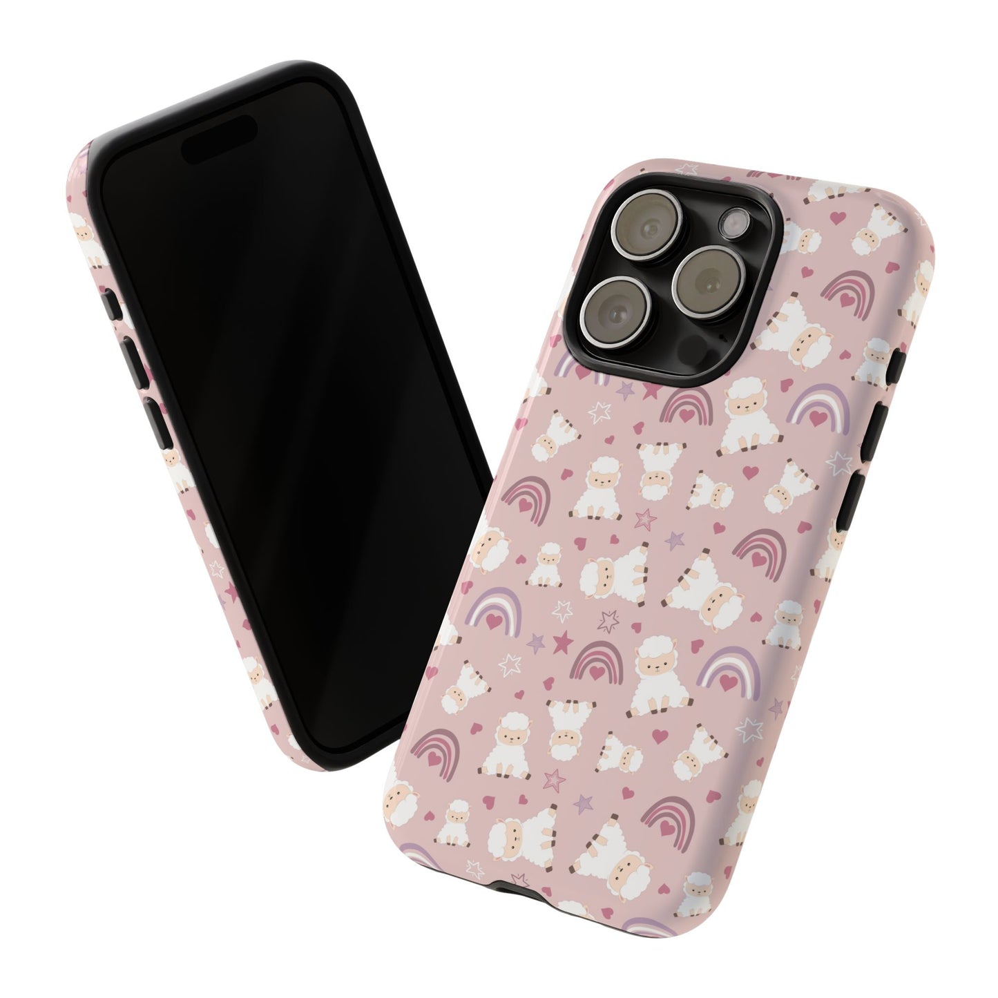 Cute Pastel Phone Case with Teddy Bears and Rainbows, Durable Phone Cover, Trendy Mobile Accessory, Gifts for Her, Birthday Must-Have
