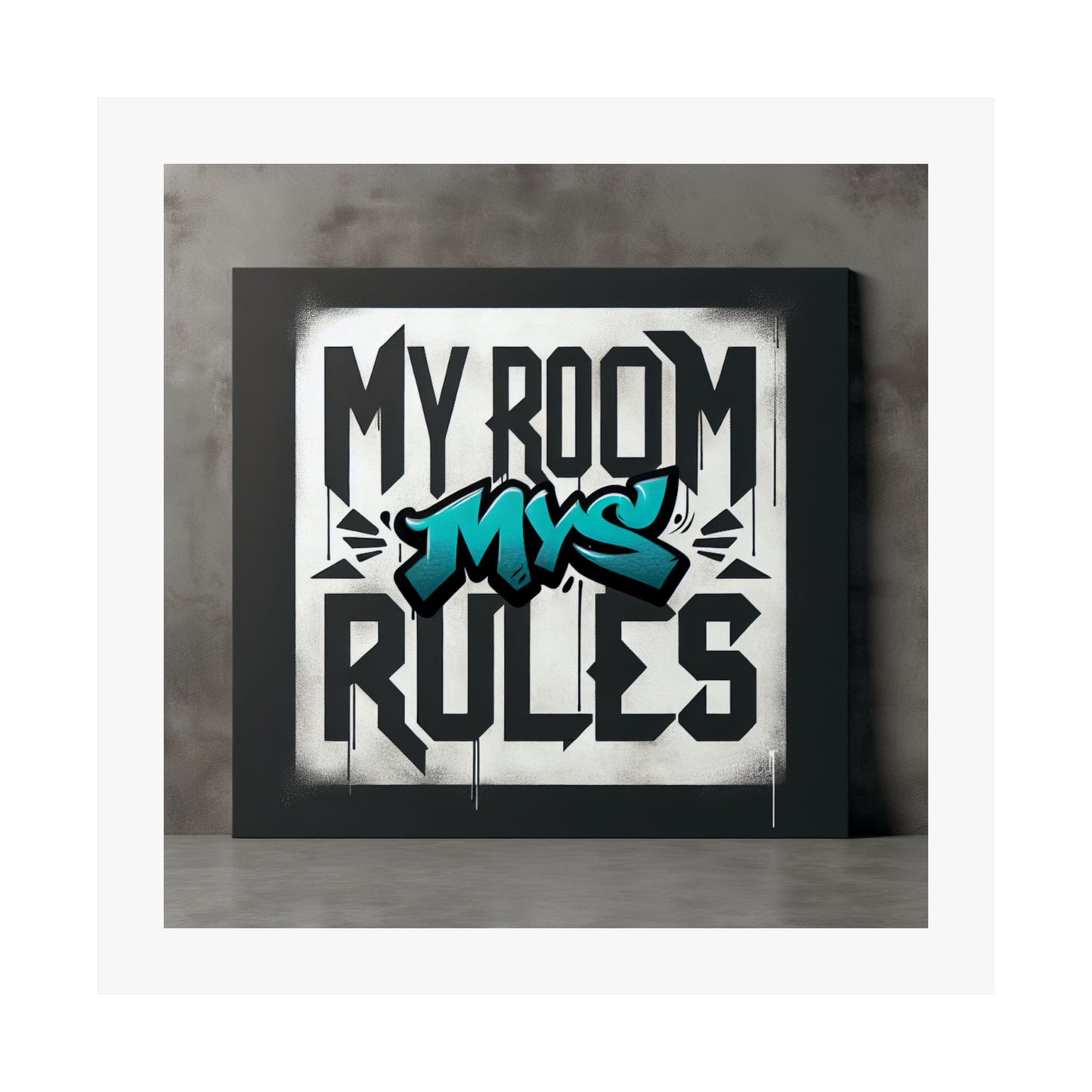 Stylish Matte Vertical Poster - My Room My Rules Design, Room Decor, Wall Art, Teen Bedroom, Gift for Kids, Street Art