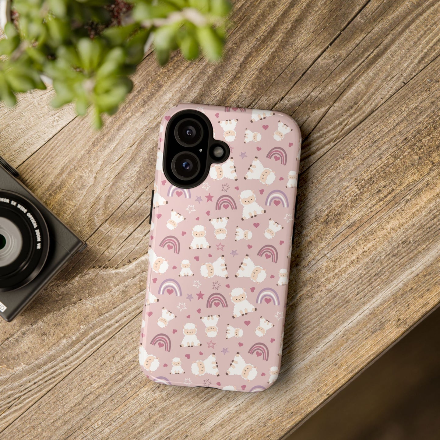 Cute Pastel Phone Case with Teddy Bears and Rainbows, Durable Phone Cover, Trendy Mobile Accessory, Gifts for Her, Birthday Must-Have