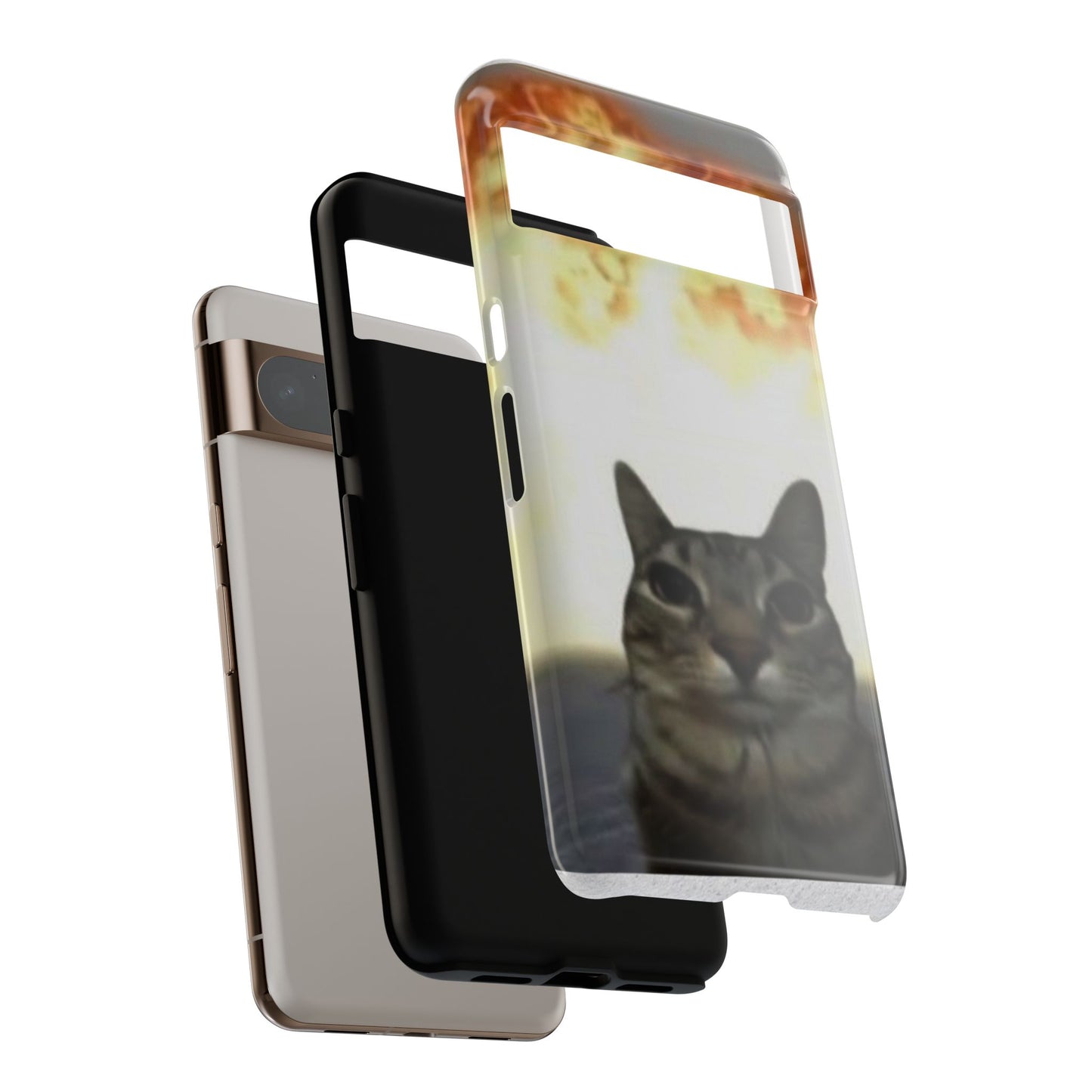 Cat-Themed Phone Case with Explosive Background, Tough Cases for Pet Lovers, Unique Gift for Cat Owners, Funny Animal Accessories, [...]