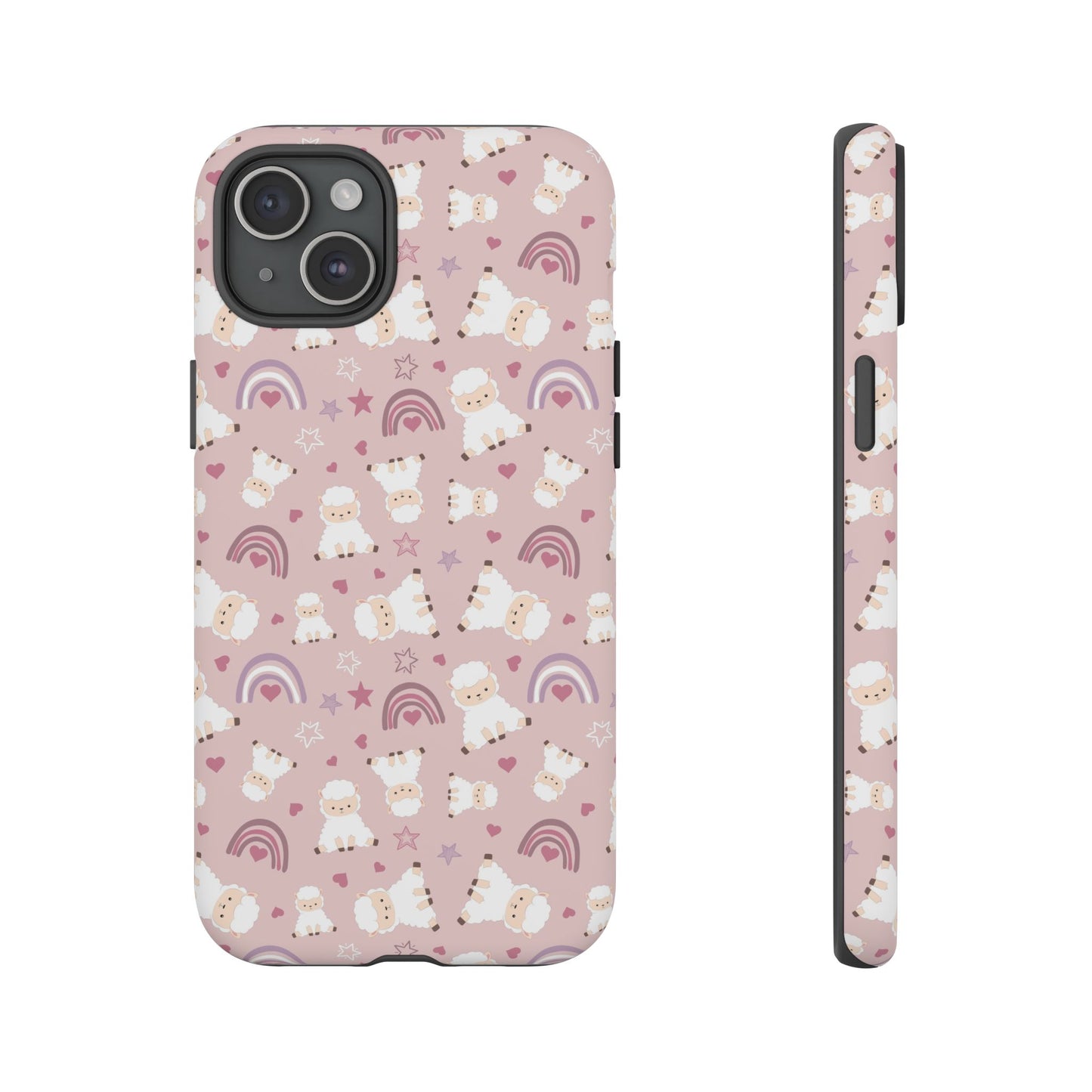Cute Pastel Phone Case with Teddy Bears and Rainbows, Durable Phone Cover, Trendy Mobile Accessory, Gifts for Her, Birthday Must-Have