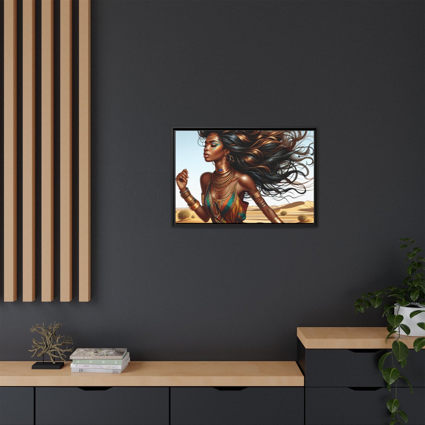 Framed Matte Canvas Art Print - Bohemian Elegance for Home Decor, African Woman Portrait, Gift for Art Lovers, Wall Decoration, [...]