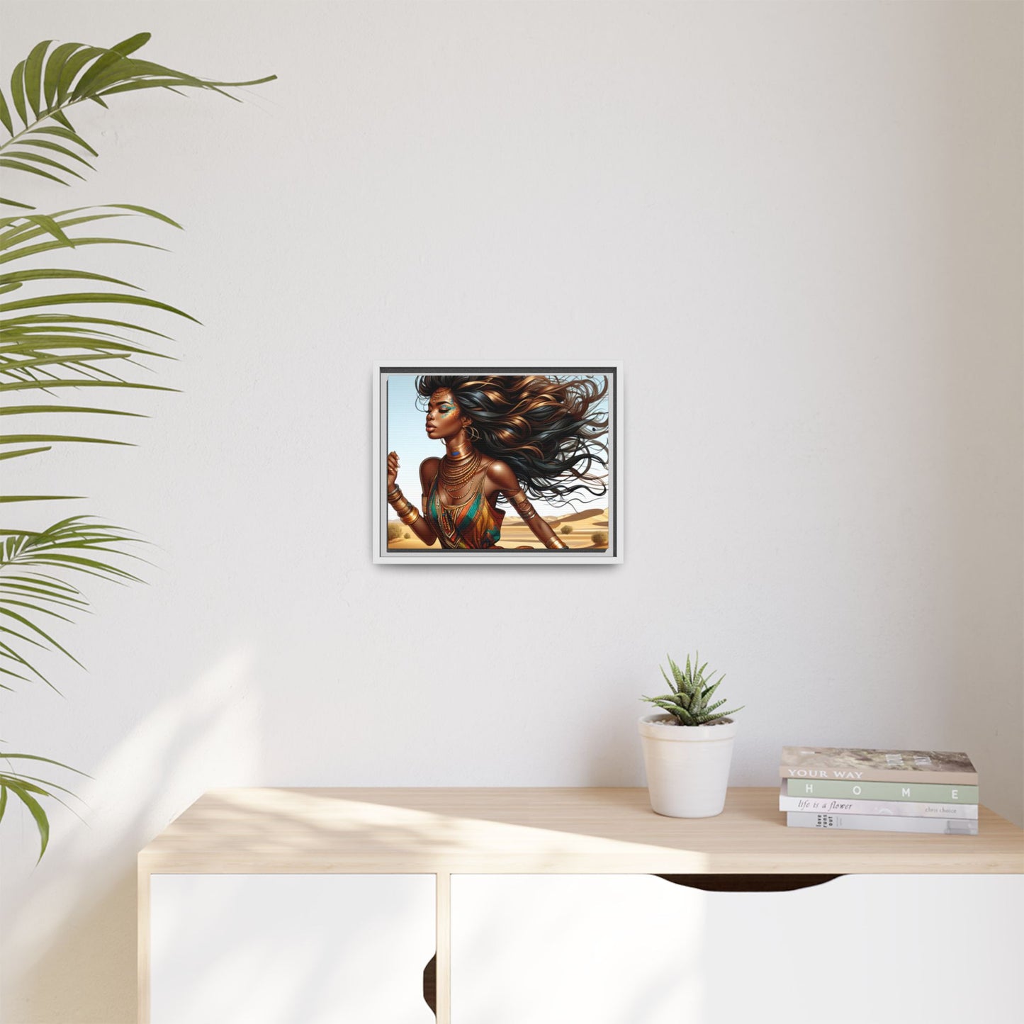Framed Matte Canvas Art Print - Bohemian Elegance for Home Decor, African Woman Portrait, Gift for Art Lovers, Wall Decoration, [...]