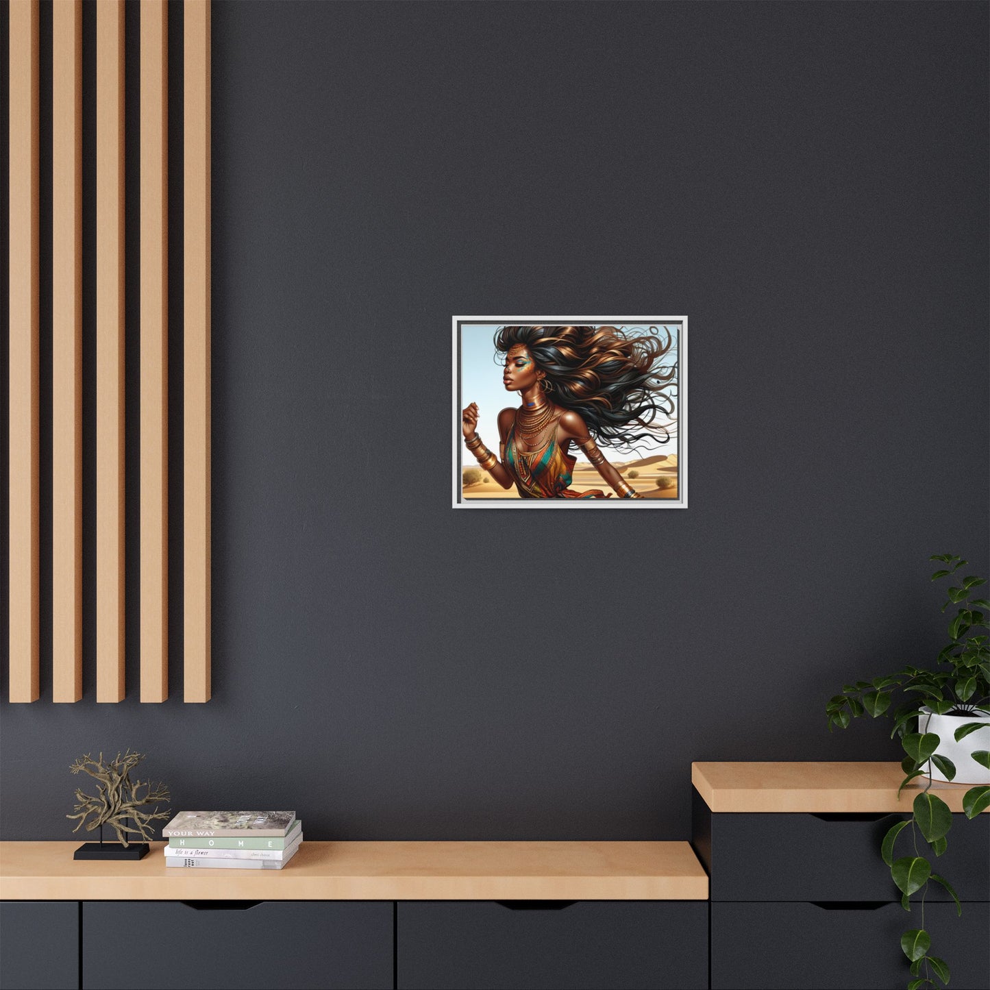 Framed Matte Canvas Art Print - Bohemian Elegance for Home Decor, African Woman Portrait, Gift for Art Lovers, Wall Decoration, [...]