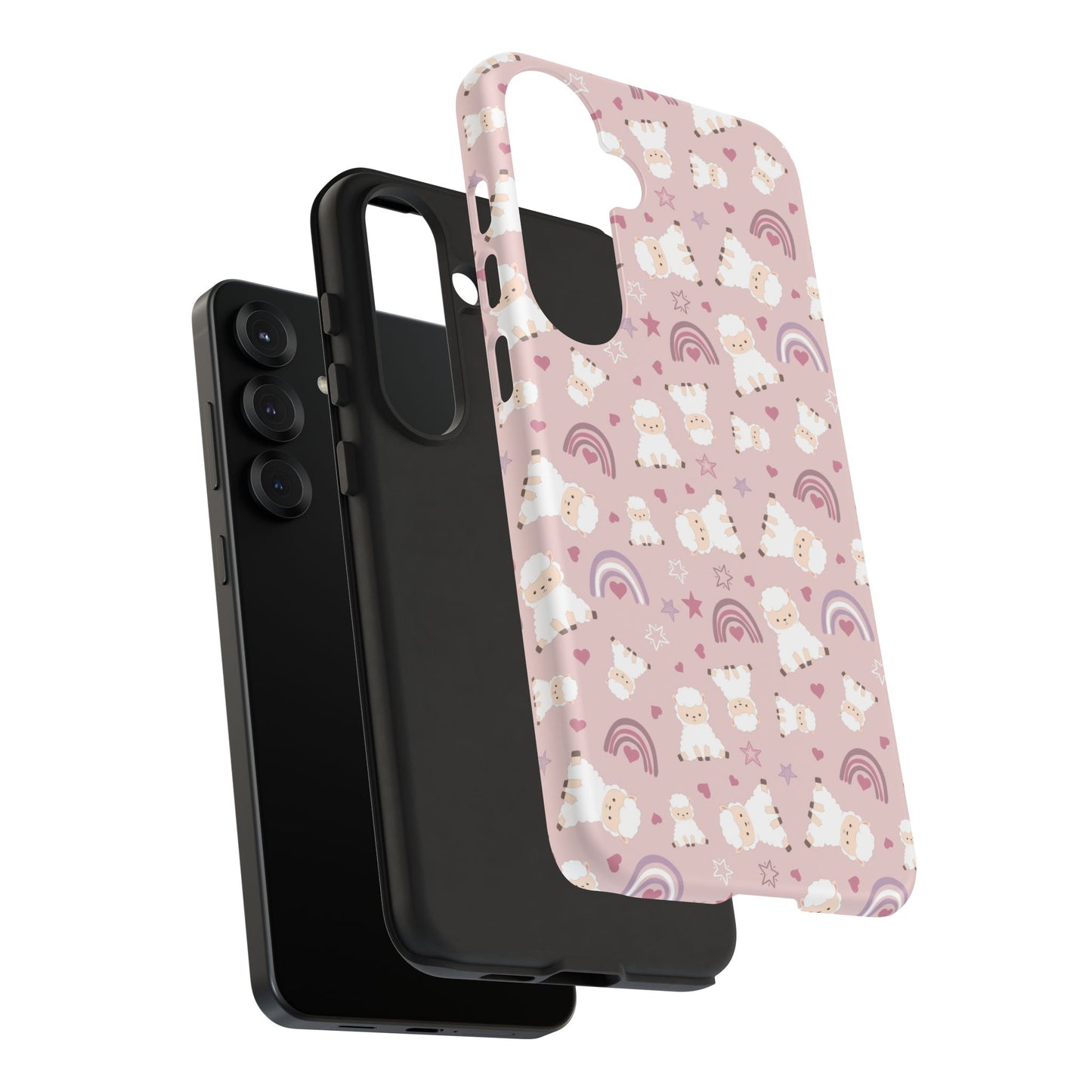 Cute Pastel Phone Case with Teddy Bears and Rainbows, Durable Phone Cover, Trendy Mobile Accessory, Gifts for Her, Birthday Must-Have