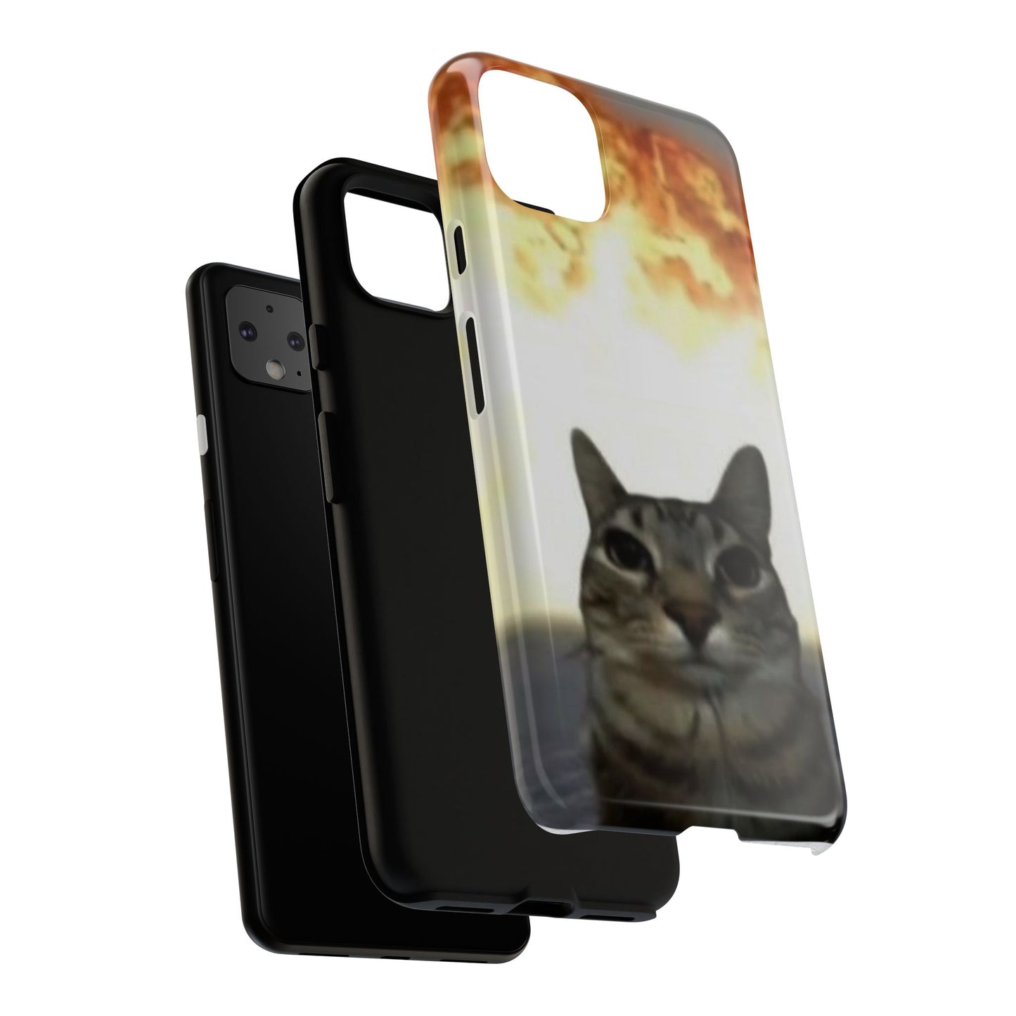 Cat-Themed Phone Case with Explosive Background, Tough Cases for Pet Lovers, Unique Gift for Cat Owners, Funny Animal Accessories, [...]
