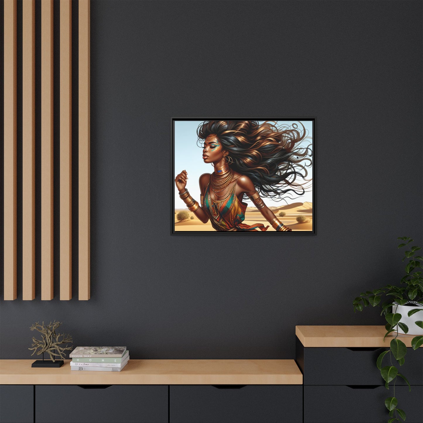 Framed Matte Canvas Art Print - Bohemian Elegance for Home Decor, African Woman Portrait, Gift for Art Lovers, Wall Decoration, [...]
