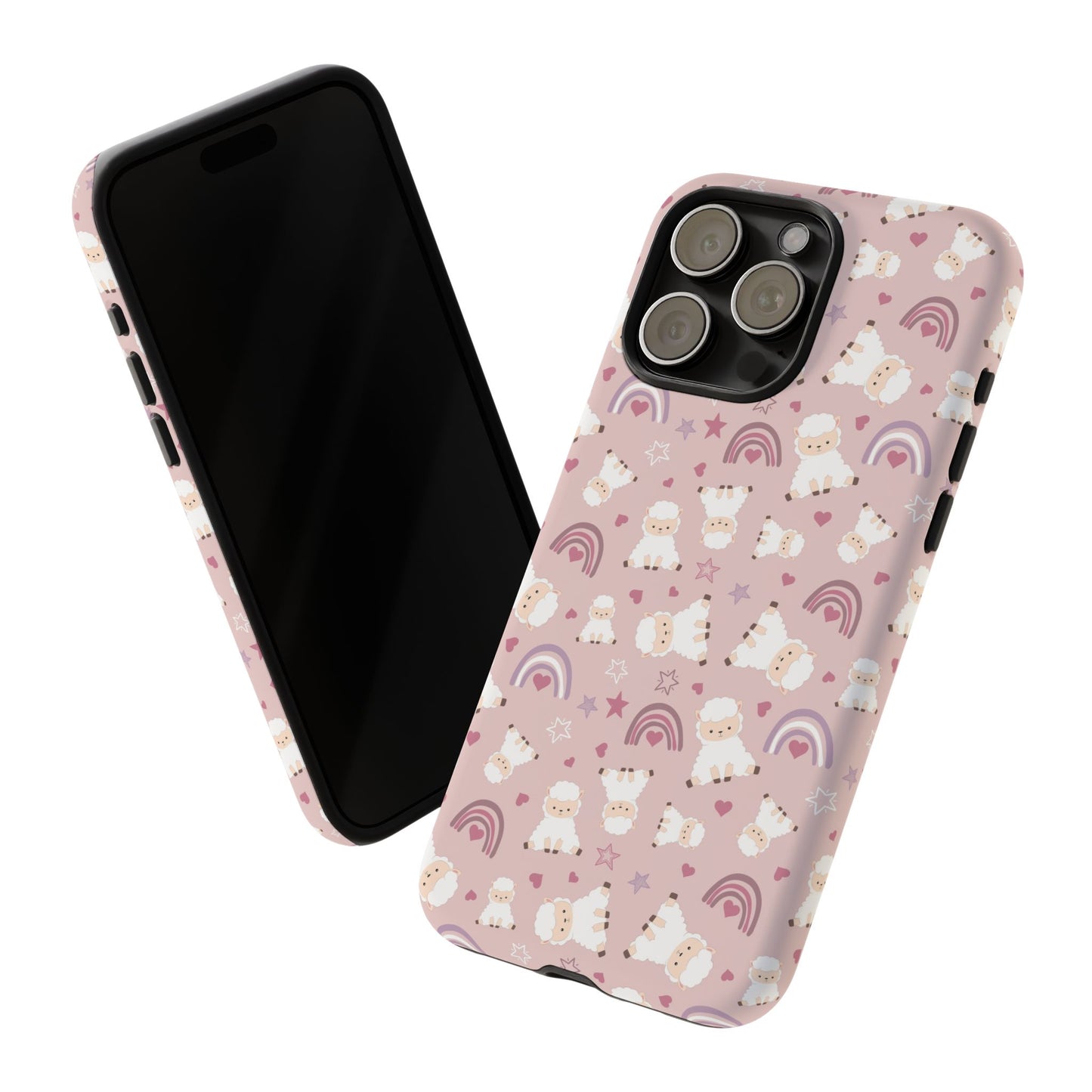 Cute Pastel Phone Case with Teddy Bears and Rainbows, Durable Phone Cover, Trendy Mobile Accessory, Gifts for Her, Birthday Must-Have
